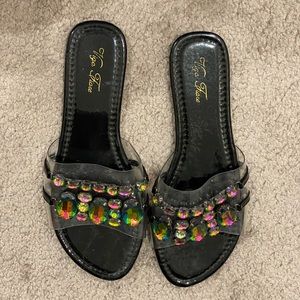 Never worn! Black studded flats!